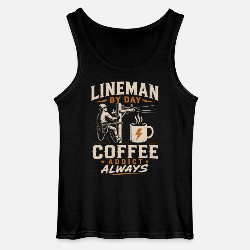 Strom Techniker Kaffee Kabel Arbeit - Gildan Männer Tank Top - Schwarz