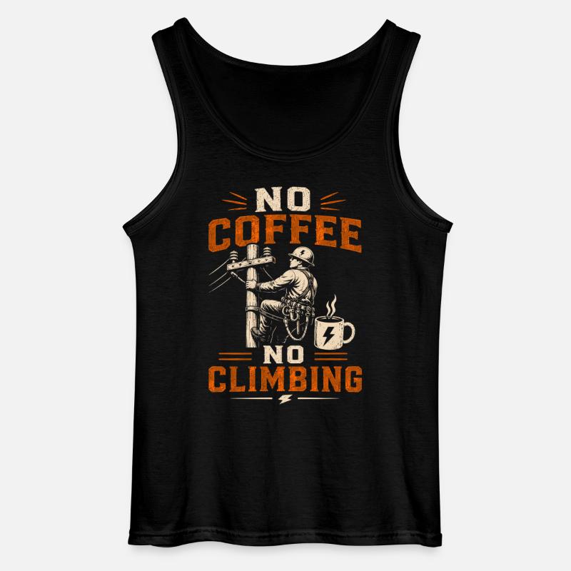 Lineman Kaffee Stromleitung Elektriker - Gildan Männer Tank Top - Schwarz