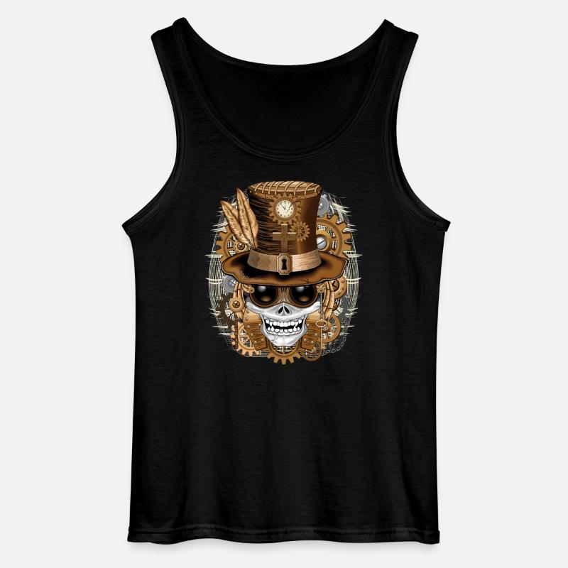 Skull Steampunk Voodoo - Gildan Männer Tank Top - Schwarz