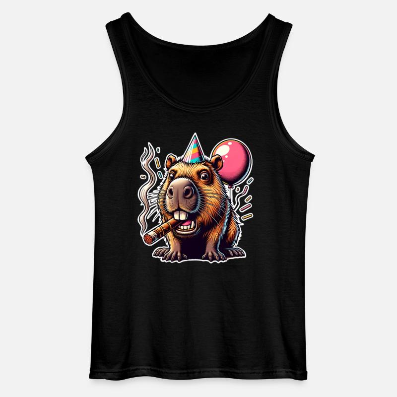 Capybara Party - Gildan Männer Tank Top - Schwarz
