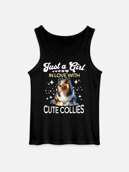 Langhaar Collie Mädchen - Gildan Männer Tank Top - Schwarz