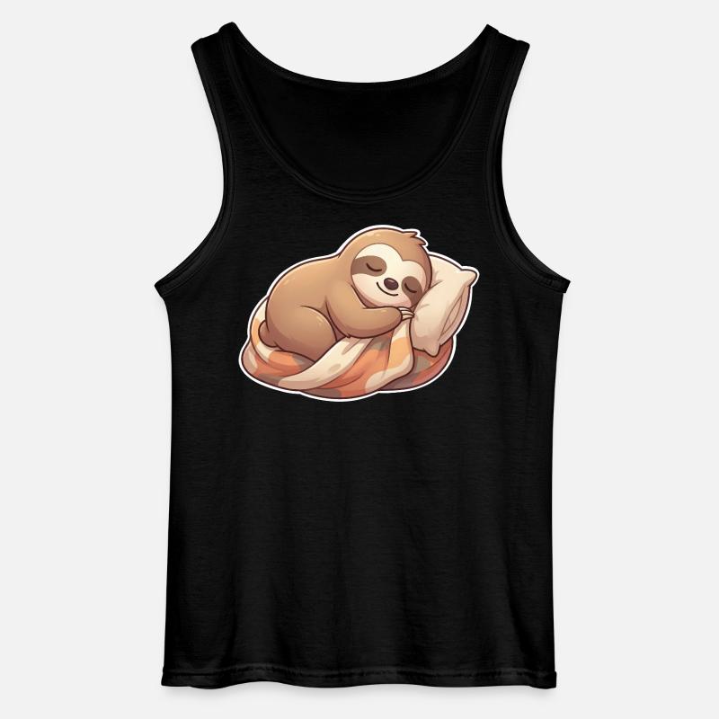 Faultier Schlafen - Gildan Männer Tank Top - Schwarz
