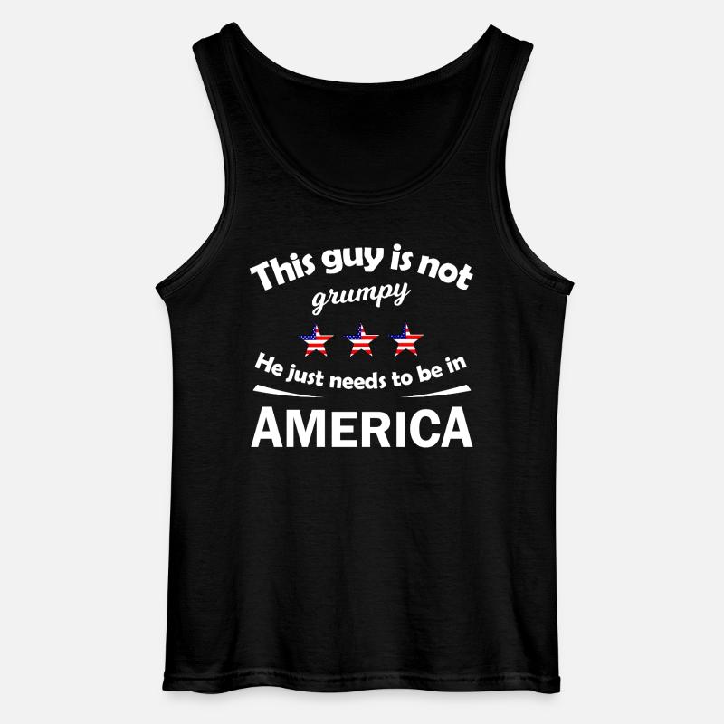 Not Grumpy Guy in America - Gildan Männer Tank Top - Schwarz