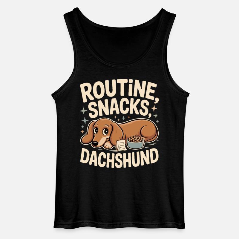Routine Snacks Dachshund - Gildan Men’s Tank Top - black