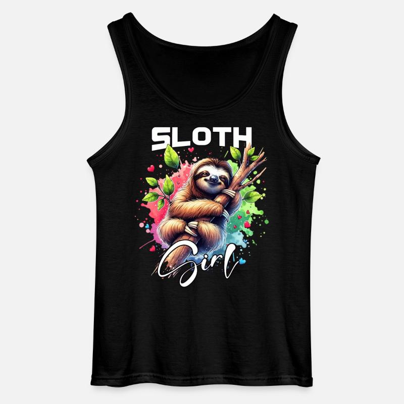 Sloth Mädchen Faultier - Gildan Männer Tank Top - Schwarz