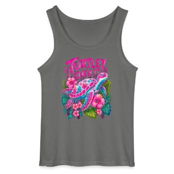 Tortue Sur Ça Mignonne Fleur de Tortue - Débardeur Gildan Homme - charbon - Devant - AI Model Male 185 dark (185cm)