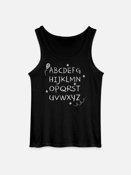 ABC chalk writing white stars & balloon - Gildan Men’s Tank Top - black