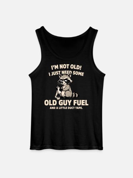 Raccoon Fuel Quote Tee - Gildan Men’s Tank Top - black