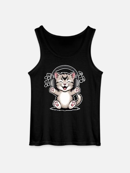Cat Music - Gildan Men’s Tank Top - black