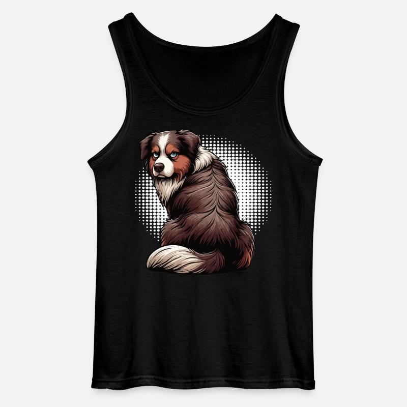 Australian Shepherd Aussie Aussiebesitzer Aussies - Gildan Männer Tank Top - Schwarz
