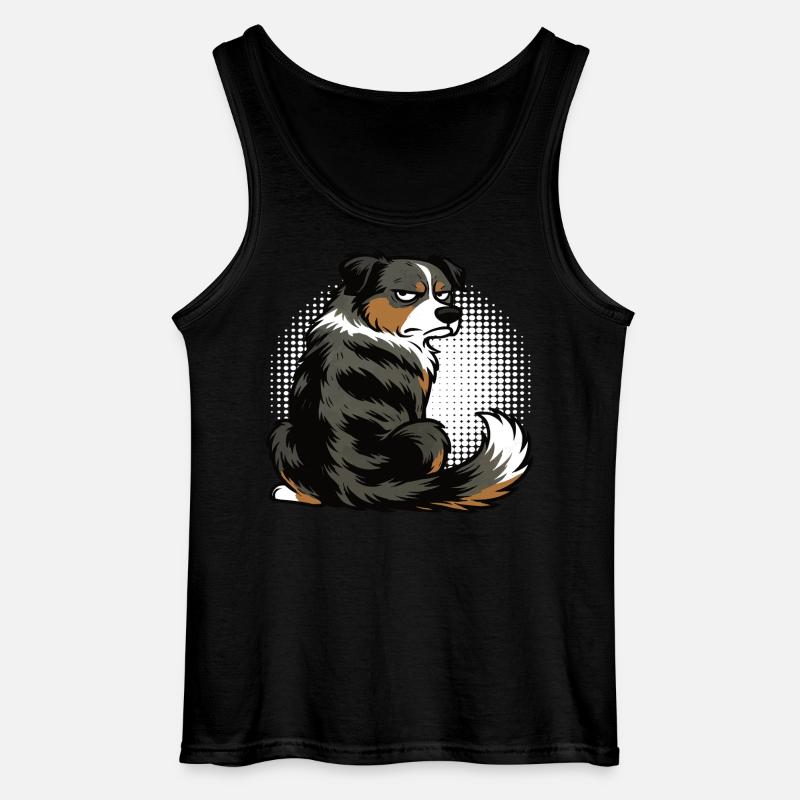 Australian Shepherd Aussie Aussiebesitzer Aussies - Gildan Männer Tank Top - Schwarz