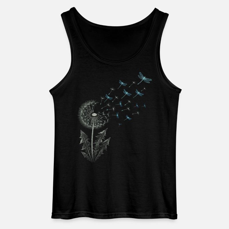 Pusteblume mit Libellen - Gildan Männer Tank Top - Schwarz