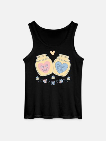 Kønsafsløring – han eller hun er fætter til babyshower - Gildan tanktop til mænd - sort