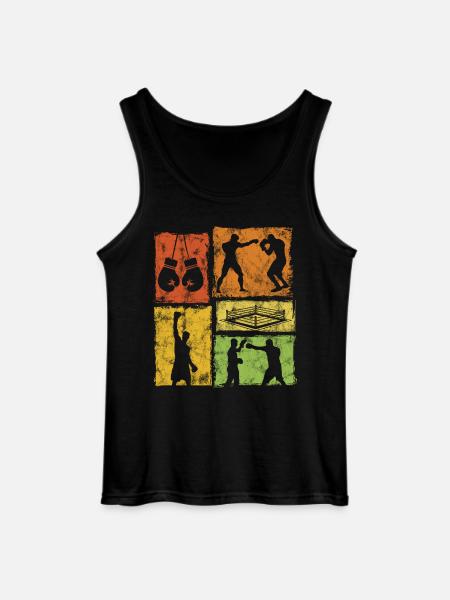 Boxen Retro-Stil Grafik Für Boxprofis - Gildan Männer Tank Top - Schwarz