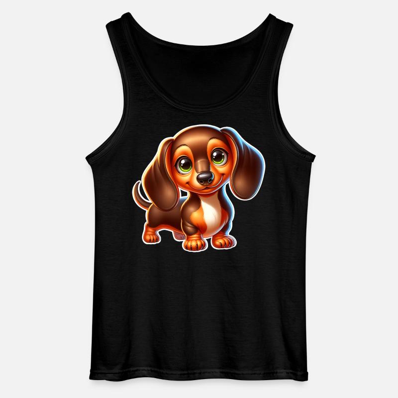 Dackel - Gildan Männer Tank Top - Schwarz