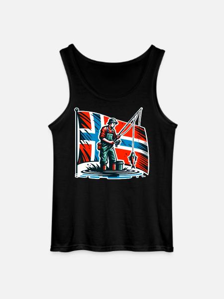 Drapeau de Norvège Angler - Débardeur Gildan Homme - noir