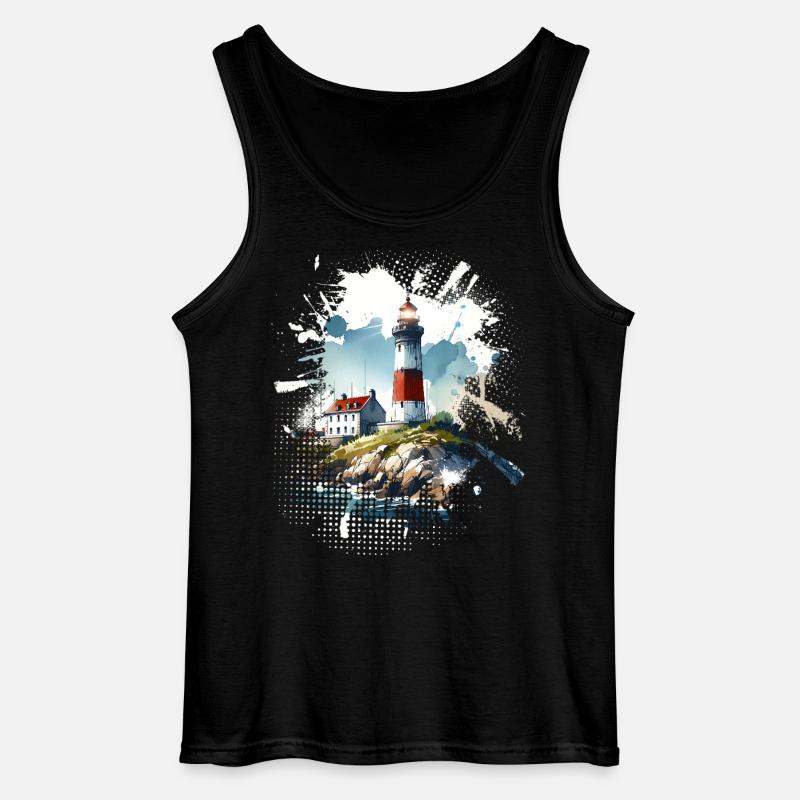 lighthouse - Gildan Men’s Tank Top - black