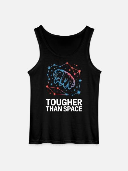 Tardigrade Motif Tougher Than Space - Gildan Men’s Tank Top - black