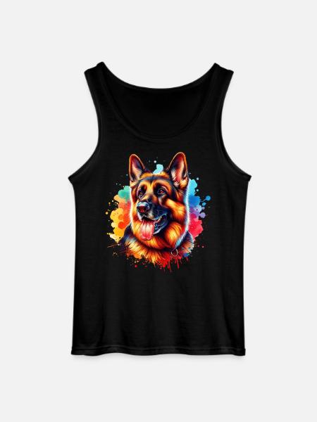 German Shepherd Motif - Gildan Men’s Tank Top - black