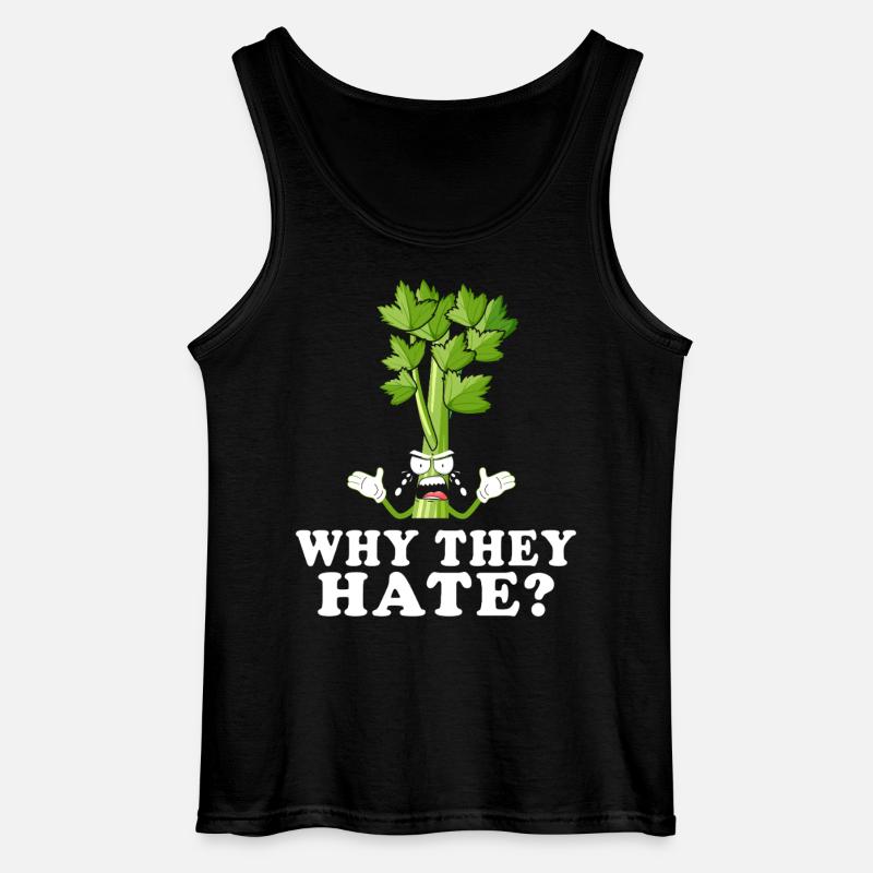 Celery Rage Why They Hate? - Gildan Men’s Tank Top - black