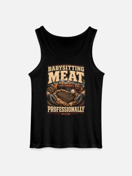 BBQ Competition Babysitting Meat Professionally - Gildan Men’s Tank Top - black