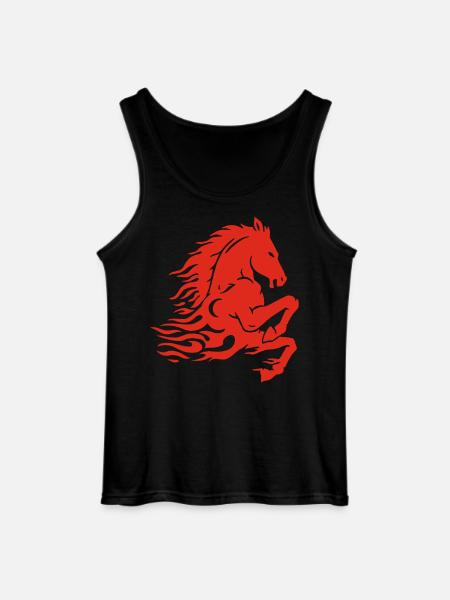 Feuerpferd (Rot) - Gildan Männer Tank Top - Schwarz