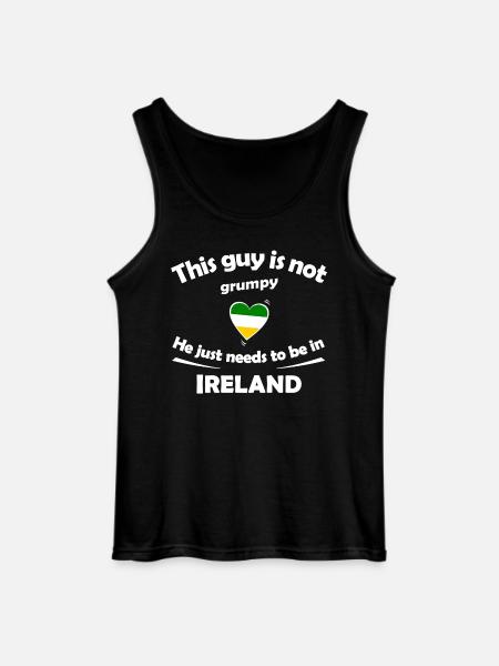 Irlande : Heart Design Grumpy ? Pas nécessaire - Débardeur Gildan Homme - noir