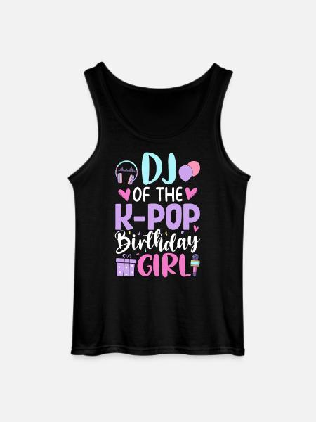 DJ de la fille d’anniversaire K-Pop - Débardeur Gildan Homme - noir