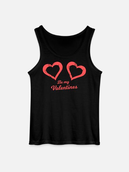 Be my Valentines Heart Brush - Gildan Men’s Tank Top - black