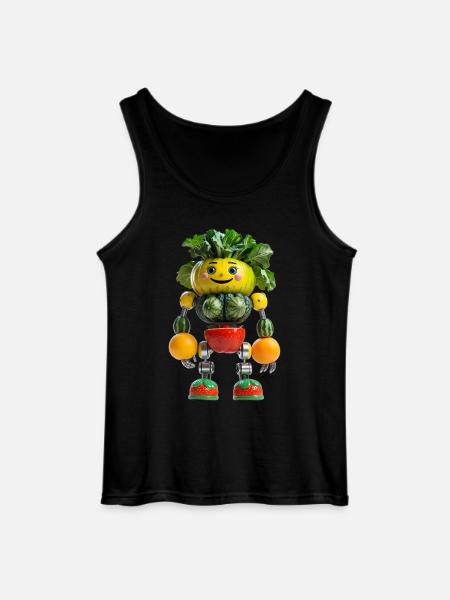Fruit Robo Veggie Buddy - Gildan Men’s Tank Top - black
