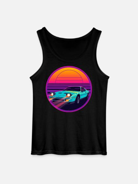 Retro-80er-Jahre-Synthwave-JDM-Stil-Sportwagendesign - Gildan Männer Tank Top - Schwarz