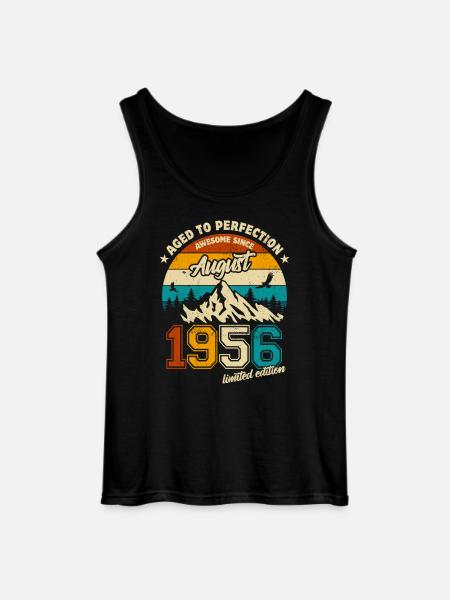 August 1956 | Aged to perfection | Birthday - Gildan Men’s Tank Top - black