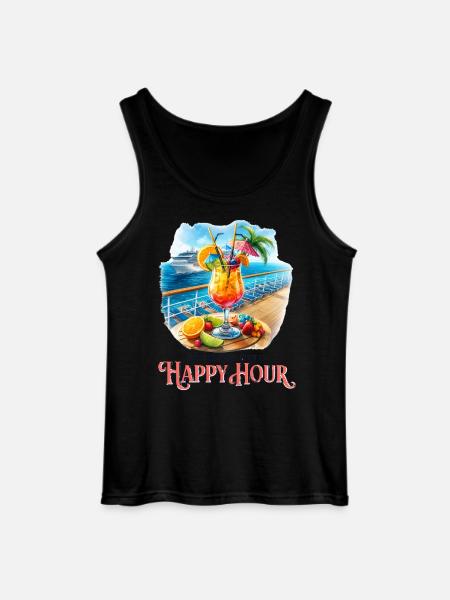 Cruising Into Happy Hour - Gildan Men’s Tank Top - black