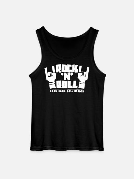 Rock'N'Roll-klobiger Text mit Fingerhörnern - Gildan Männer Tank Top - Schwarz