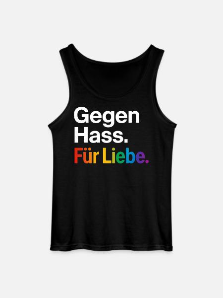 Regenbogen Liebe Statement Spruch Shirt CSD - Gildan Männer Tank Top - Schwarz