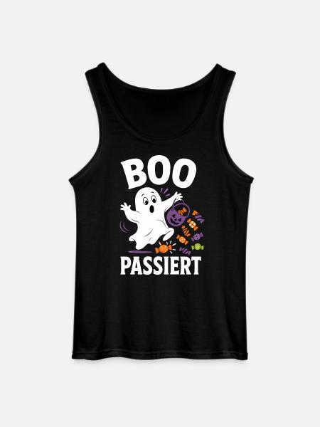 Boo Happens – Halloween Ghost with Candy - Gildan Men’s Tank Top - black