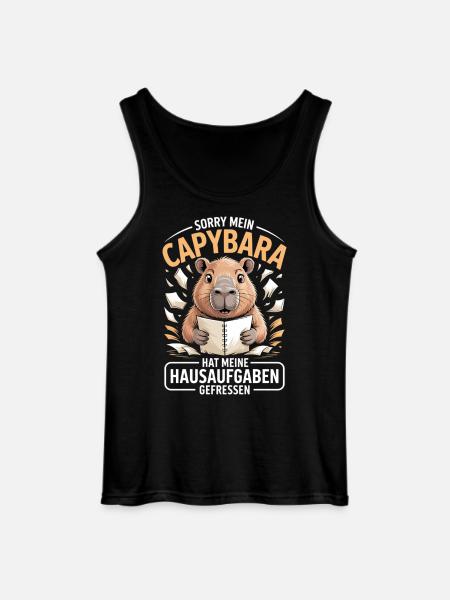 Capybara Hausaufgaben - Gildan Männer Tank Top - Schwarz