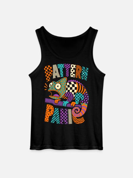 Pattern Panic Chamäleon - Gildan Männer Tank Top - Schwarz
