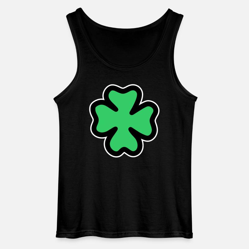 vierblättriges Kleeblatt - Gildan Männer Tank Top - Schwarz