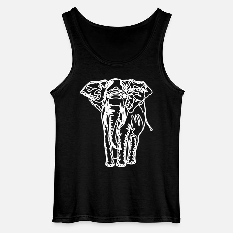 Zeichnung eines Elefanten - Gildan Männer Tank Top - Schwarz