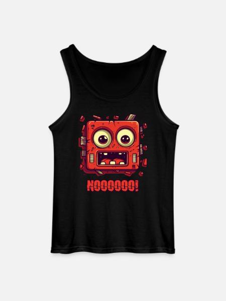 No! Funny face - Gildan Men’s Tank Top - black