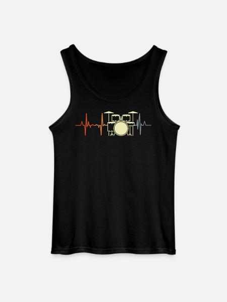 I love rock, music, palpitations - Gildan Men’s Tank Top - black