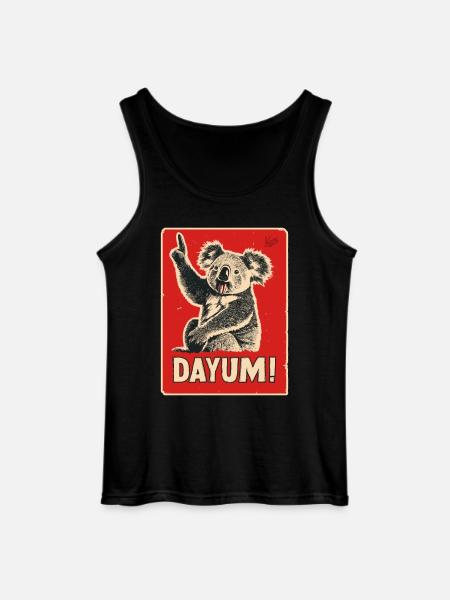 Koala raises his finger and says: Damn! - Gildan Men’s Tank Top - black