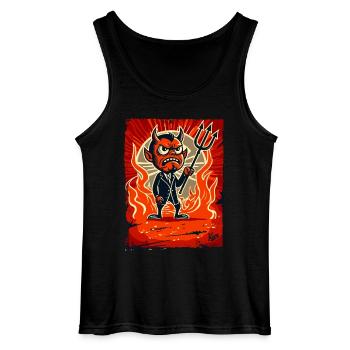 Little angry Satan manager of hell - Gildan Men’s Tank Top - black - Front - AI Model Male 185 dark (185cm)