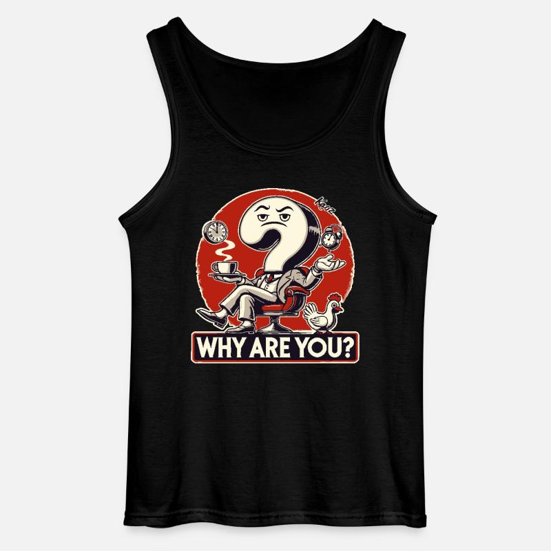 Warum existierst Du? Fragezeichen - Gildan Männer Tank Top - Schwarz