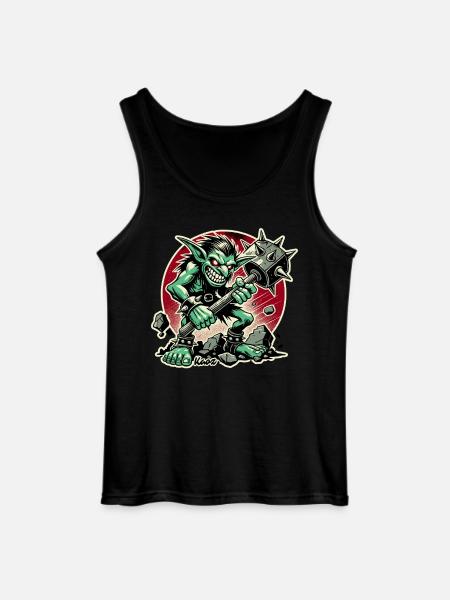 Nasty Goblin with Big Hammer - Gildan Men’s Tank Top - black