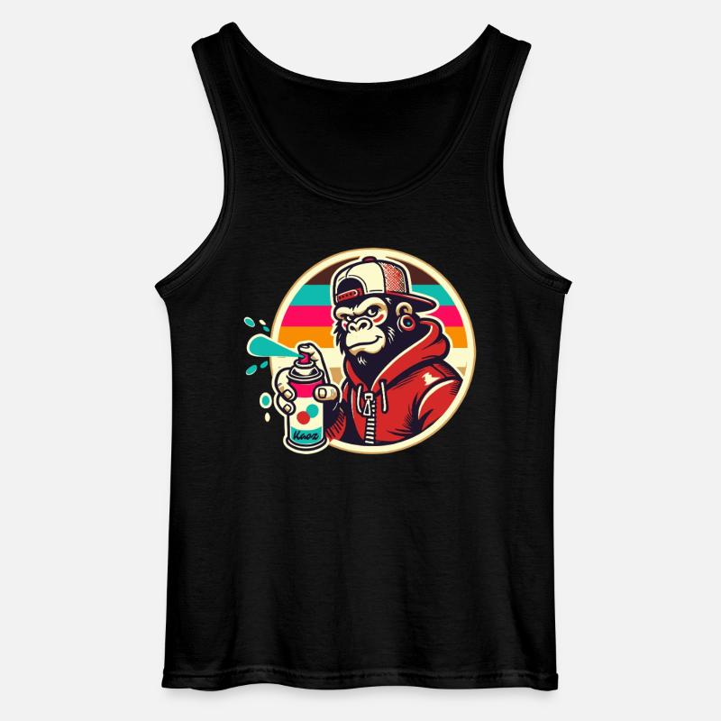 Graffiti Gorilla mit Spraydose - Gildan Männer Tank Top - Schwarz