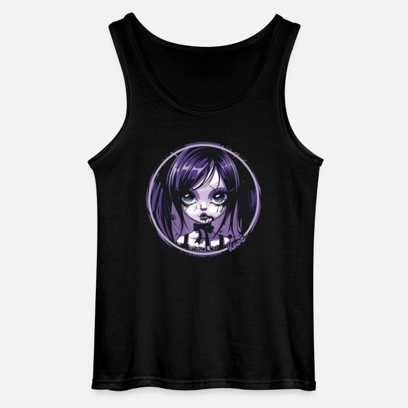 Gothic Chibi Mädchen – Dunkle Ästhetik - Gildan Männer Tank Top - Schwarz