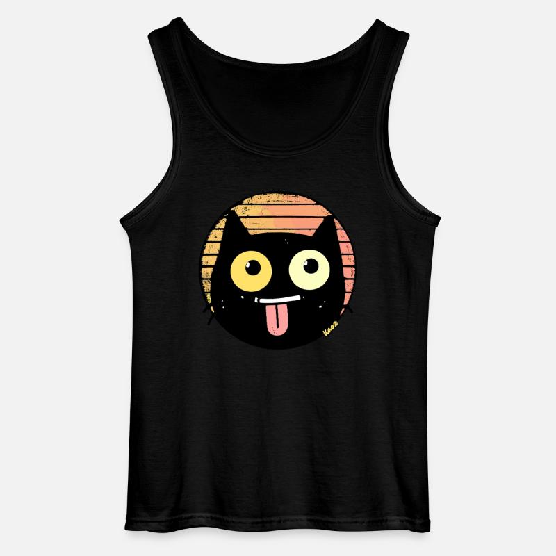 Freche Retro Katze - Gildan Männer Tank Top - Schwarz