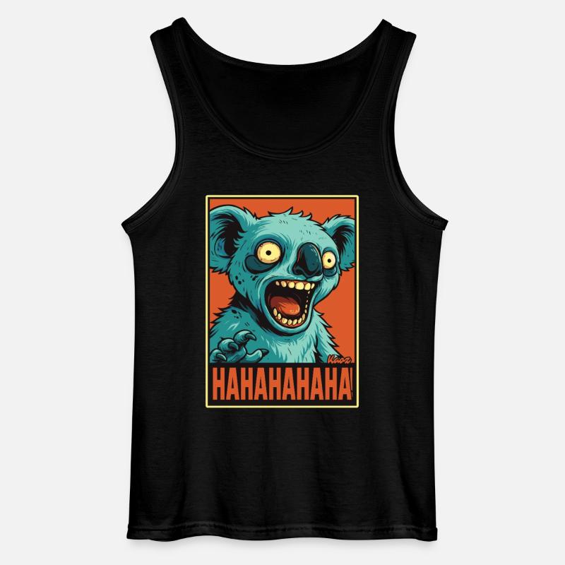 Screaming Laughing Comic Koala - Gildan Men’s Tank Top - black